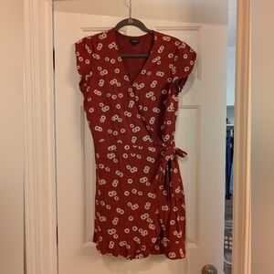 Loft Romper Rust Orange Floral Size 4 Women's